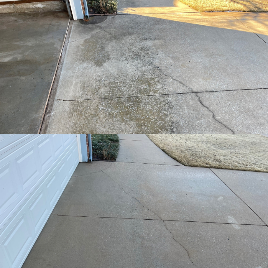 Pressure washing driveway edmond green mold cleaning hot water  (1)