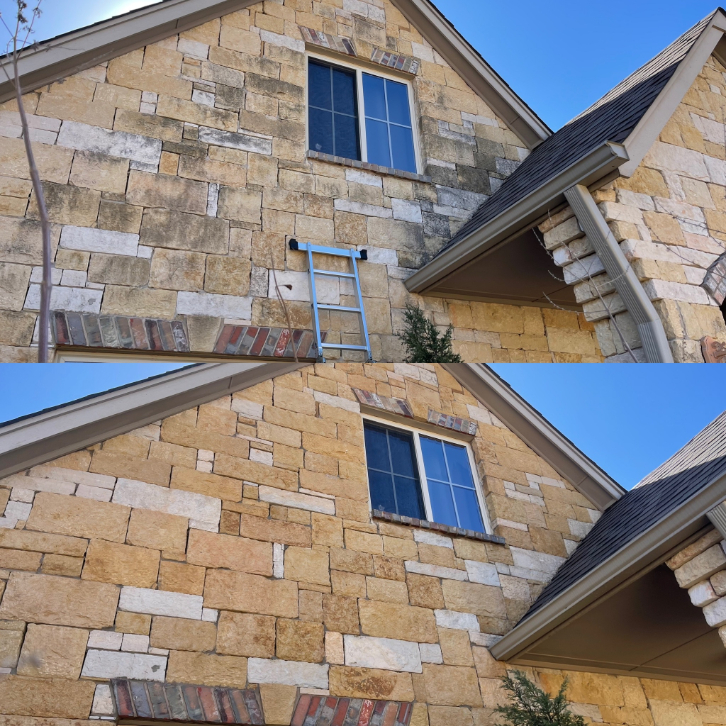 Stone home exterior cleaning