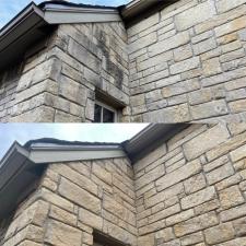 Pressure Wash Cleaning Services - Mold on Stone Home in Edmond, OK